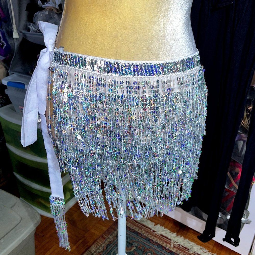 Sequin Bling Wrap side tie skirt